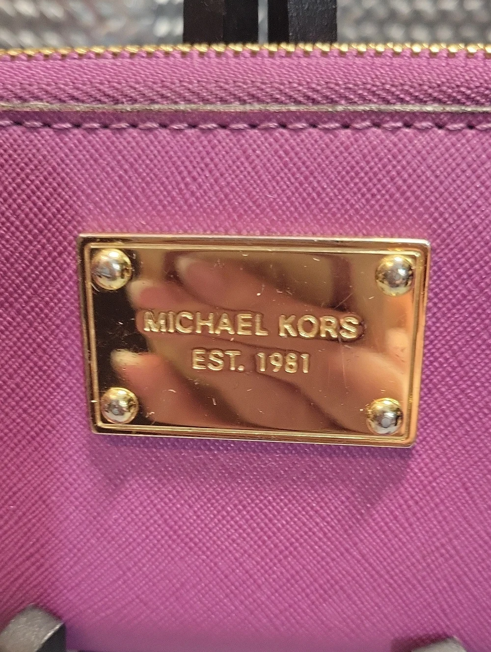 Michael Kors Purple-Pink Saffiano Zip Wallet